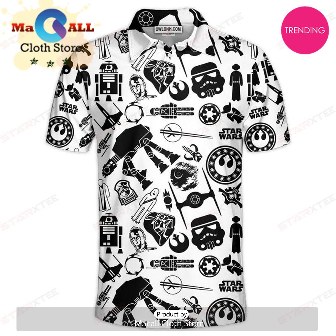 Star Wars Black and White Gift For Fans Polo Shirt