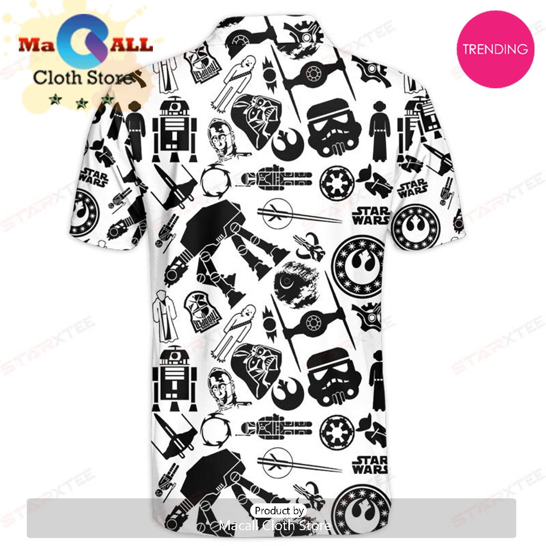 Star Wars Black and White Gift For Fans Polo Shirt