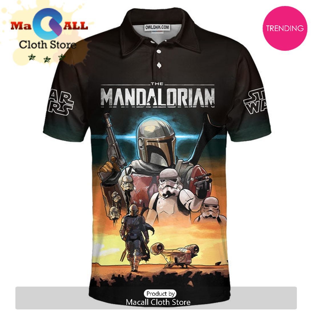 Star Wars Cool Sunset Gilf For Fans Polo Shirt