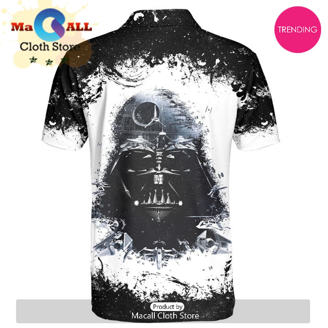 Star Wars Darth Vader Black & White Gift For Fans Polo Shirt