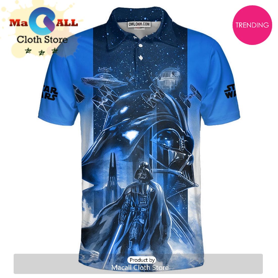 Star Wars Darth Vader Blue Galaxy Gift For Fans Polo Shirt