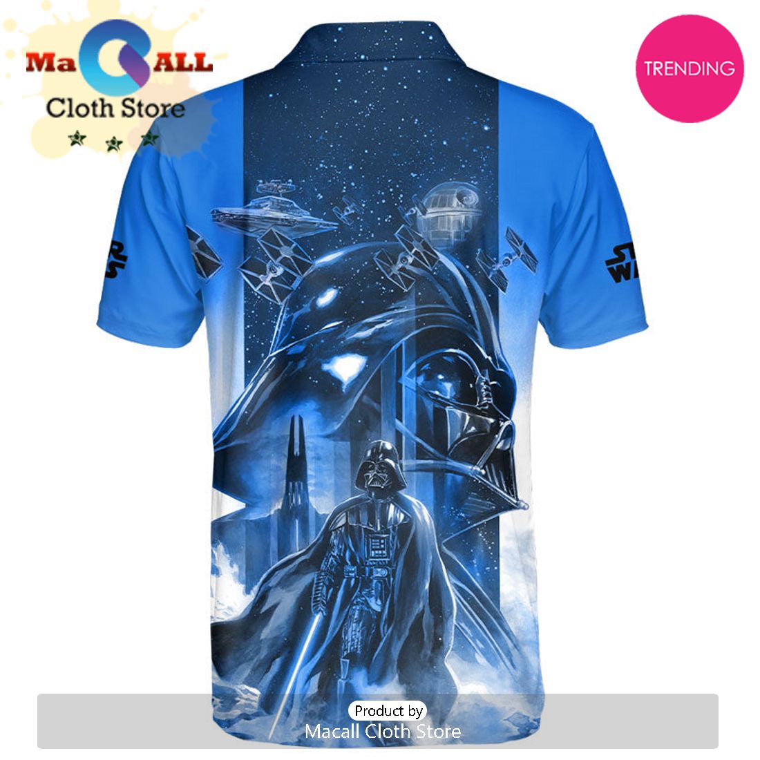 Star Wars Darth Vader Blue Galaxy Gift For Fans Polo Shirt