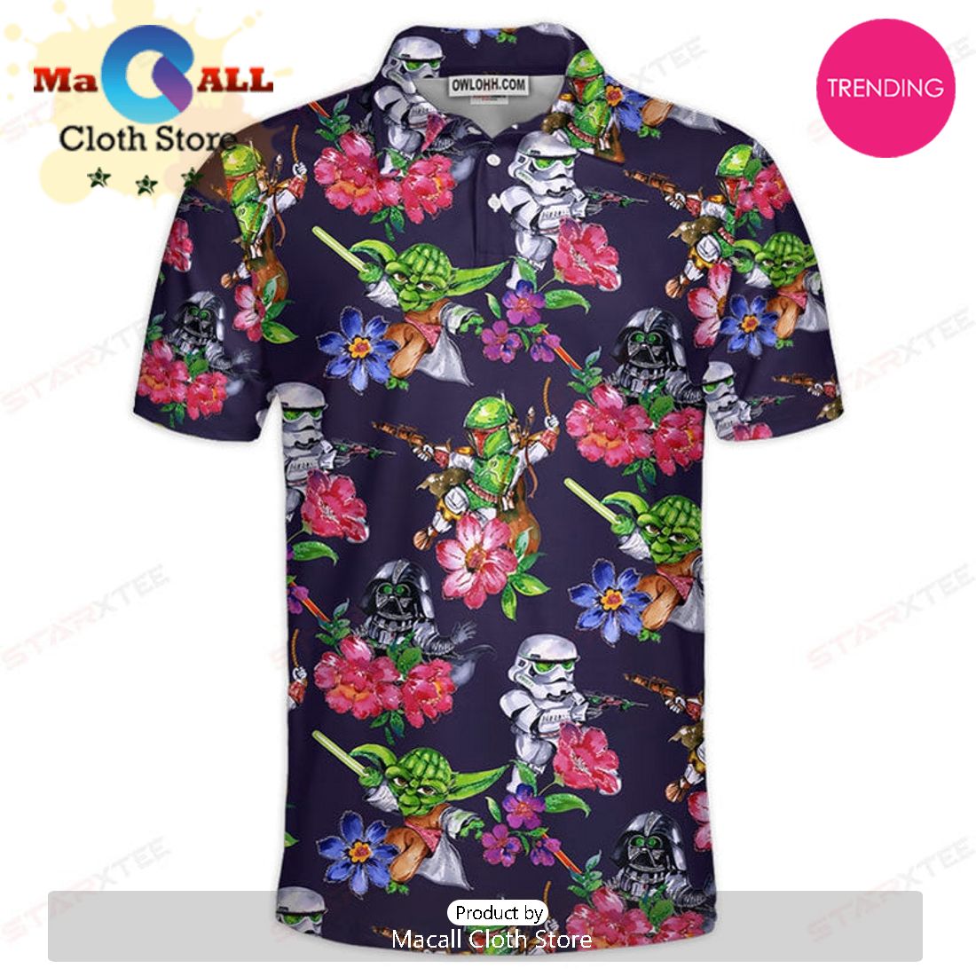 Star Wars Patter Flower Gift For Fans Polo Shirt