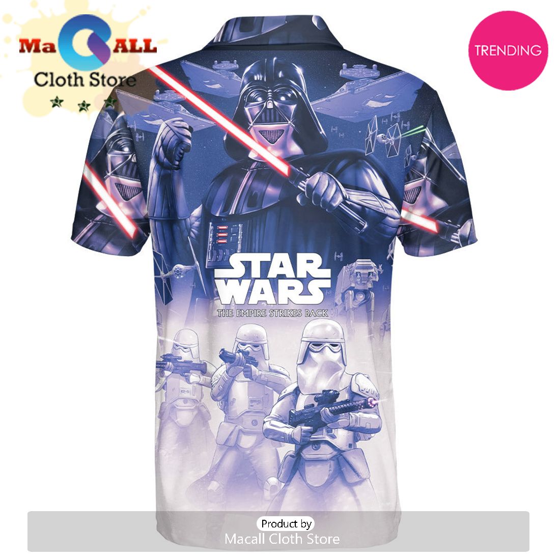 Star Wars The Empire Strikes Back White Purple Gift For Fans Polo Shirt