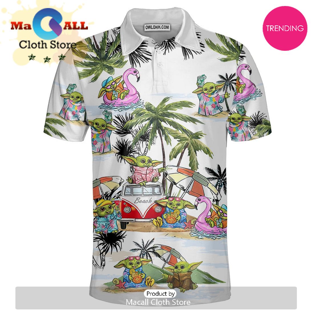 SW Cartoon Baby Yoda Polo Shirt