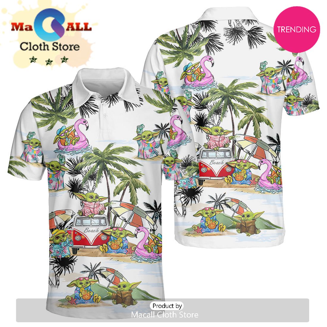 SW Cartoon Baby Yoda Polo Shirt