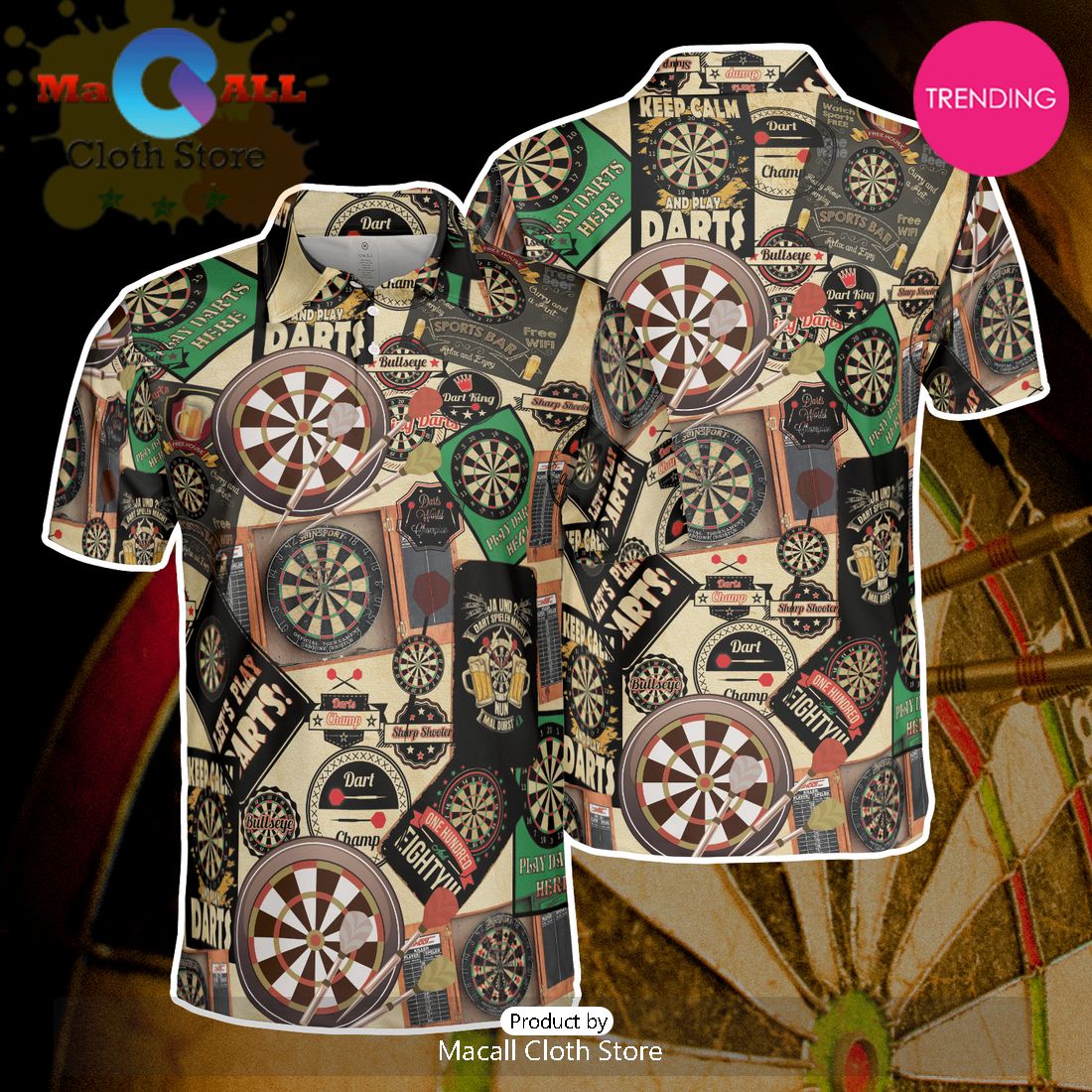 Vintage Darts Polo Shirt For Men