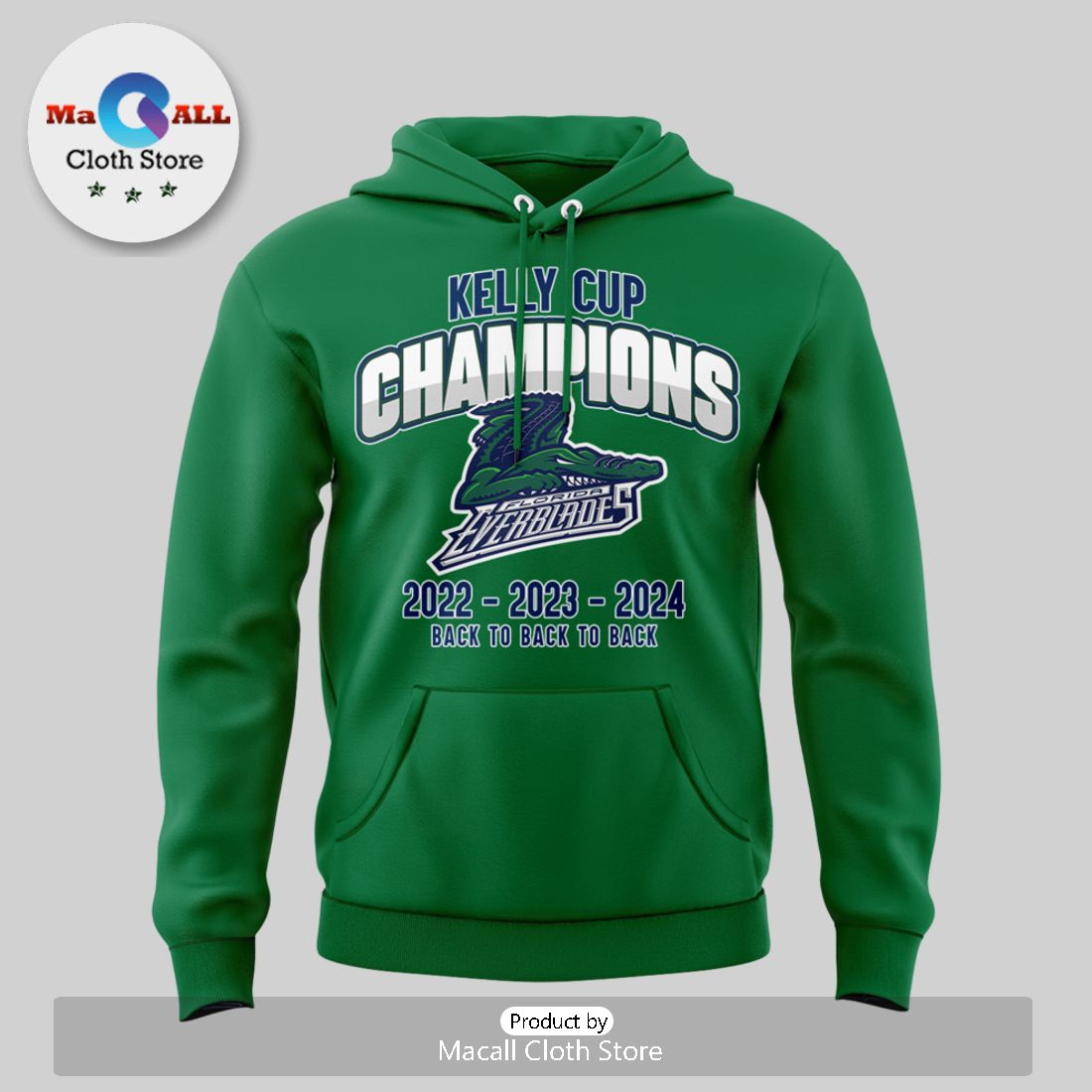 4Times Florida Everblades Kelly Cup Green Hoodie And Pants