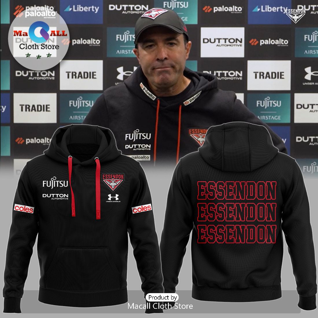 AFL Essendon Football Club Black Combo Hoodie And Pants