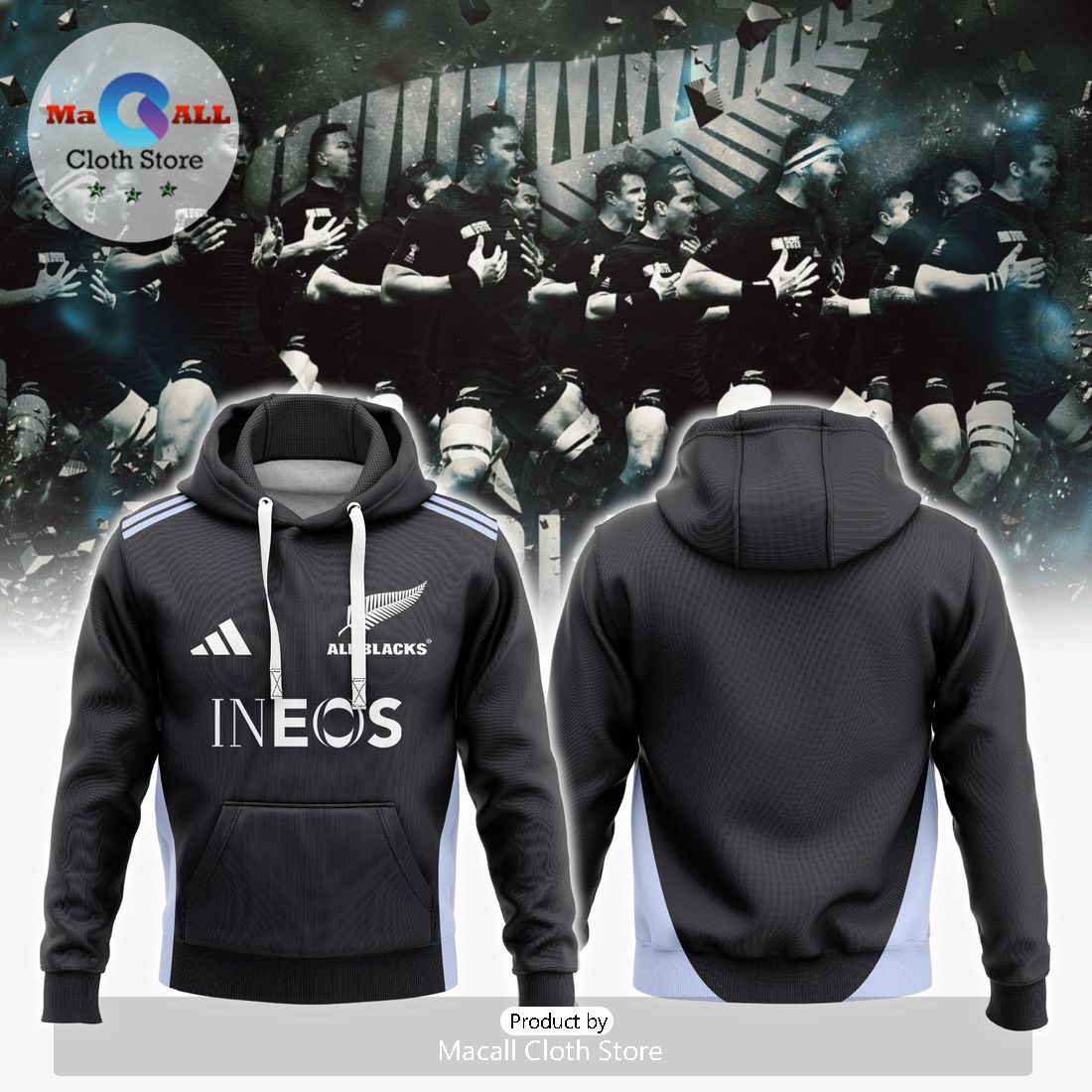 All Blacks Rugby Union Home Printed Jersey Hoodie And Pants