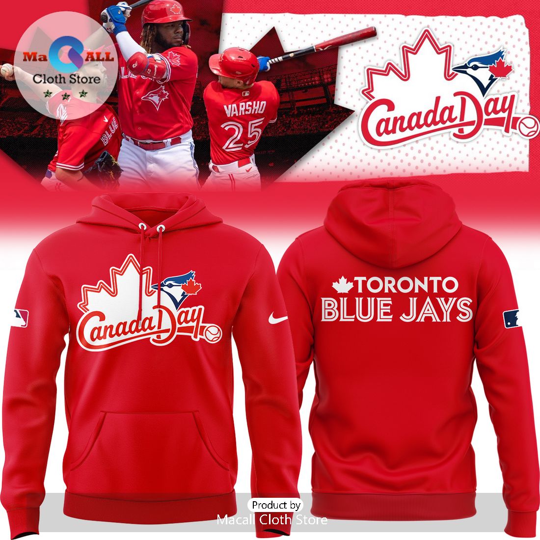 Canada Day Toronto Blue Jays MLB Red Hoodie And Pants
