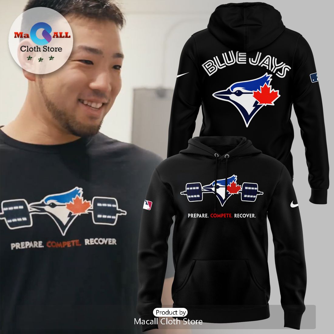 MLB Yusei Kikuchi Toronto Blue Jays Black Hoodie And Pants