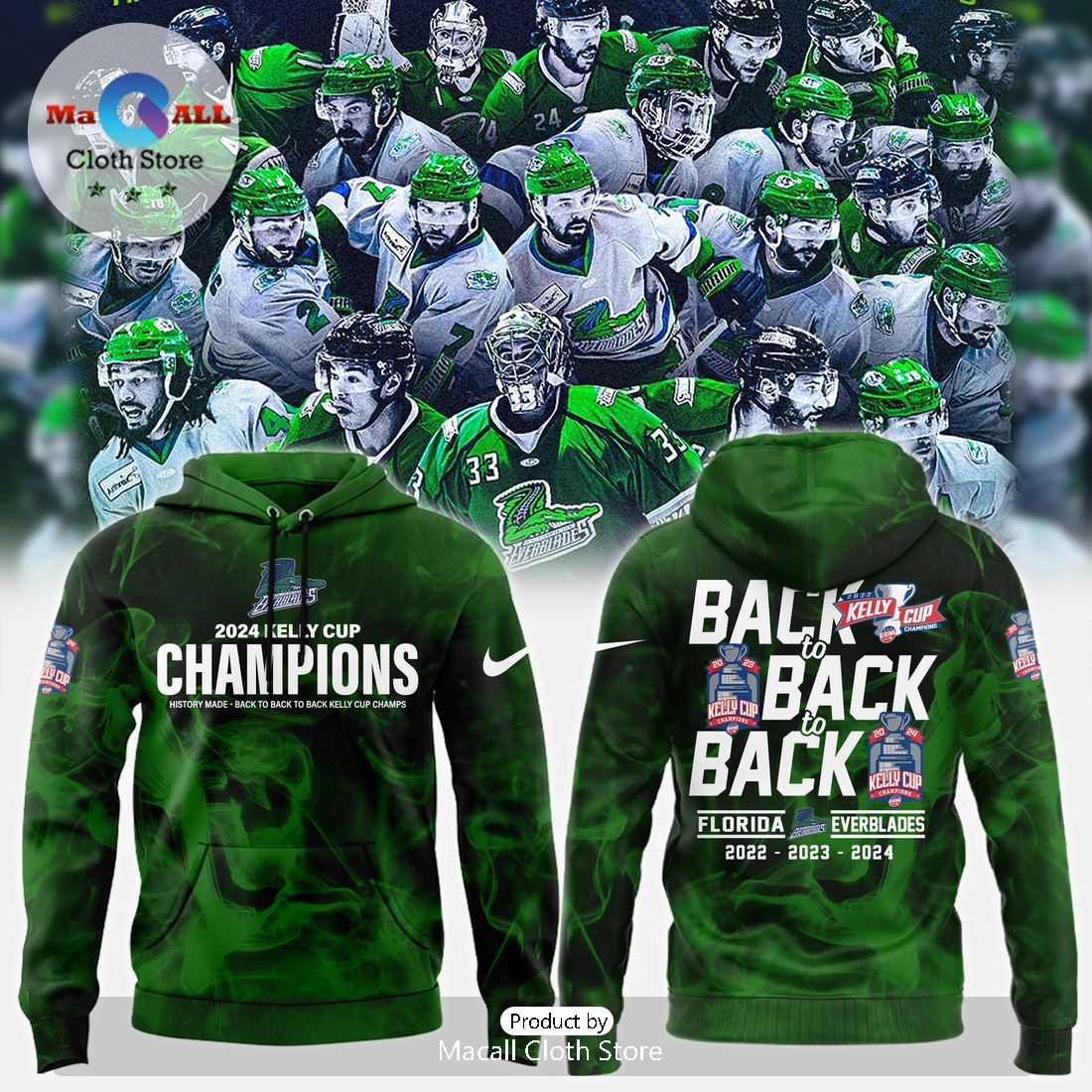 Special Florida Everblades Champions Green Hoodie And Pants