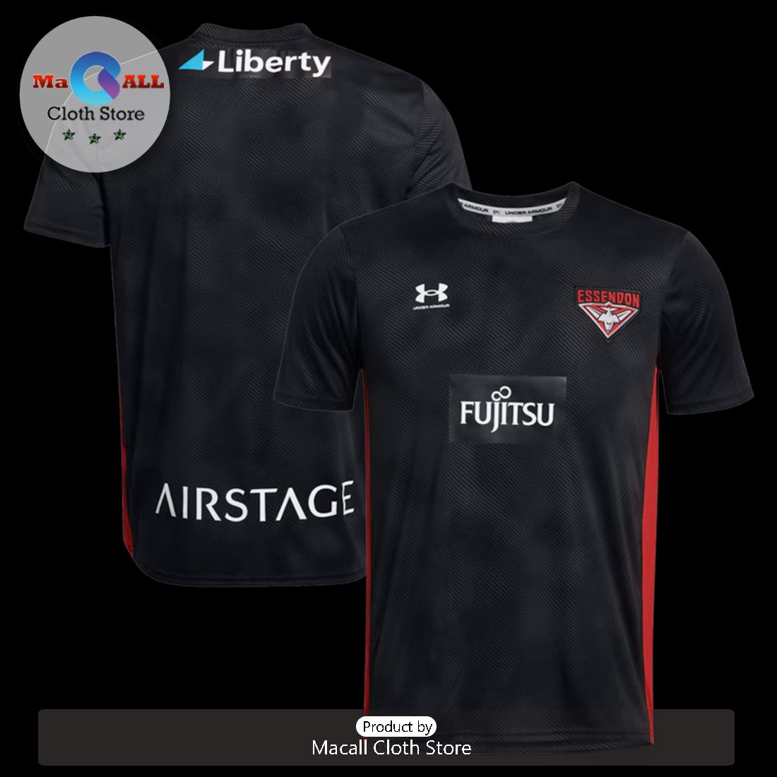 2024 AFL Essendon Football Club Black 3D Hoodie