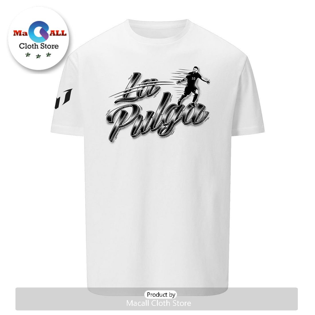 2024 Lionel Messi La Pulga White 3D Hoodie