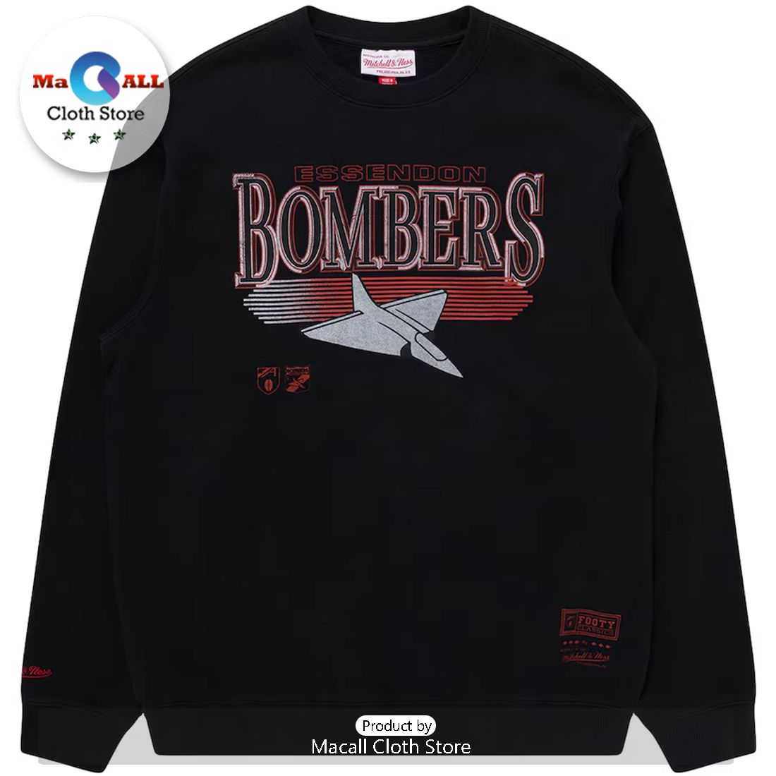 AFL Essendon Bombers Football Black Hoodie 3D