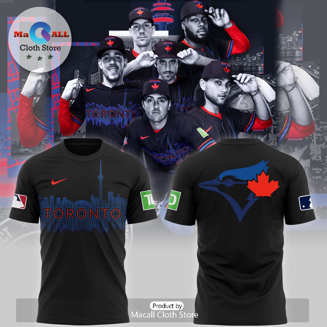 City Connect MLB Toronto Blue Jays Black Hoodie 3D