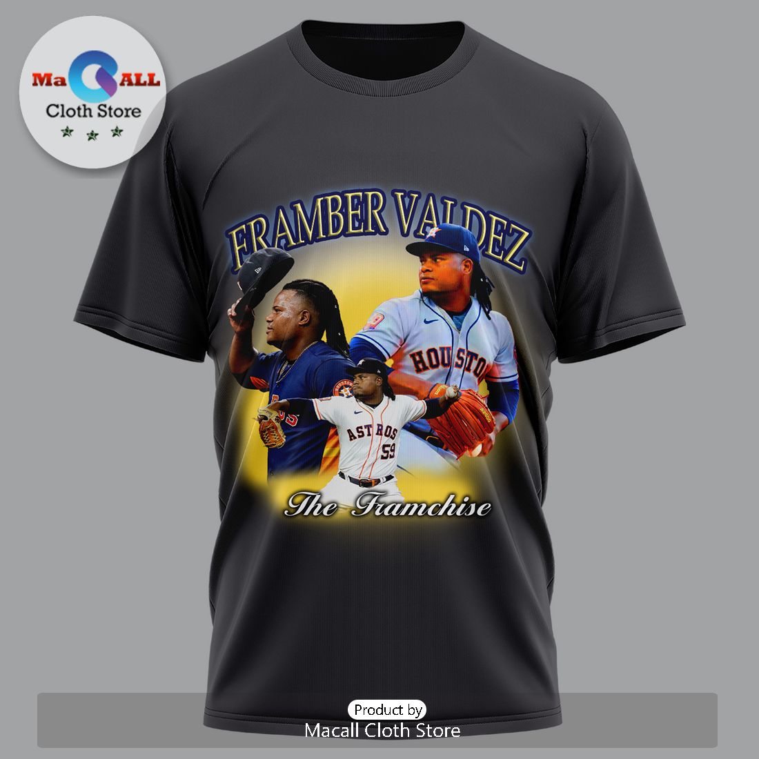 Framber Valdez MLB Houston Astros Grey 3D Hoodie