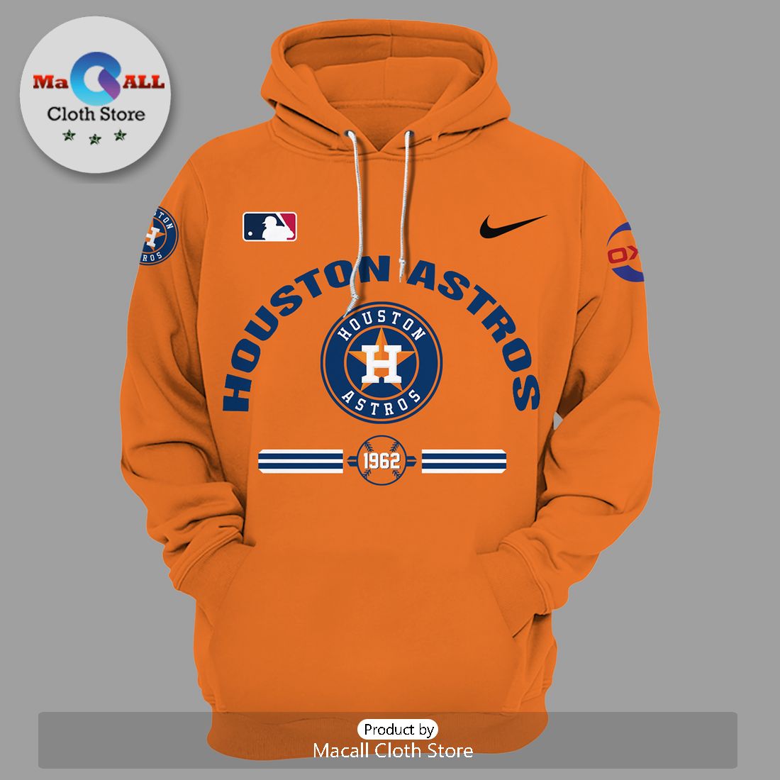 MLB Houston Astros 2024 Orange Hoodie 3D
