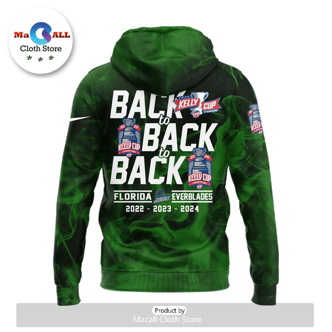 Special Florida Everblades Champions Green Hoodie 3D