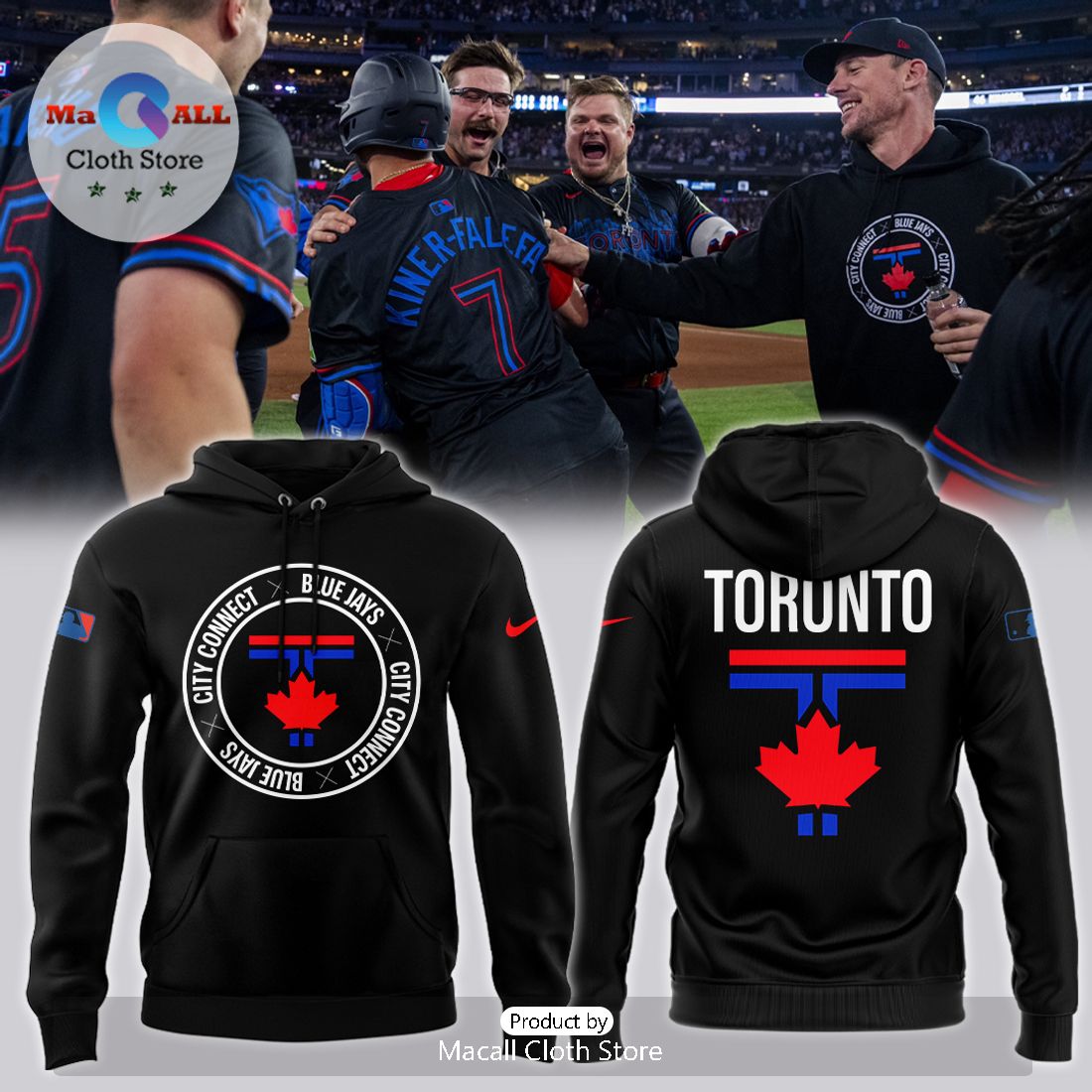 Toronto Blue Jays MLB City Connect Black Hoodie 3D