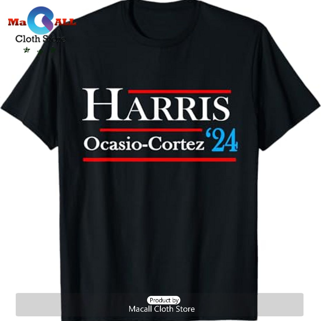 2024 Kamala Harris Alexandria Ocasio-Cortez Vote Graphic Tee