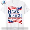 Hawk Tuah 2024 Trump Flag Funny Split On That Thang Graphic Tee