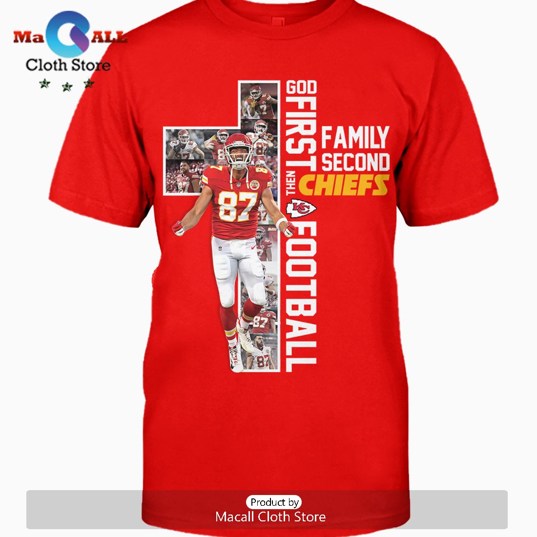 God First Special Family Second Then Chiefs Football Crew Neck T-Shirt