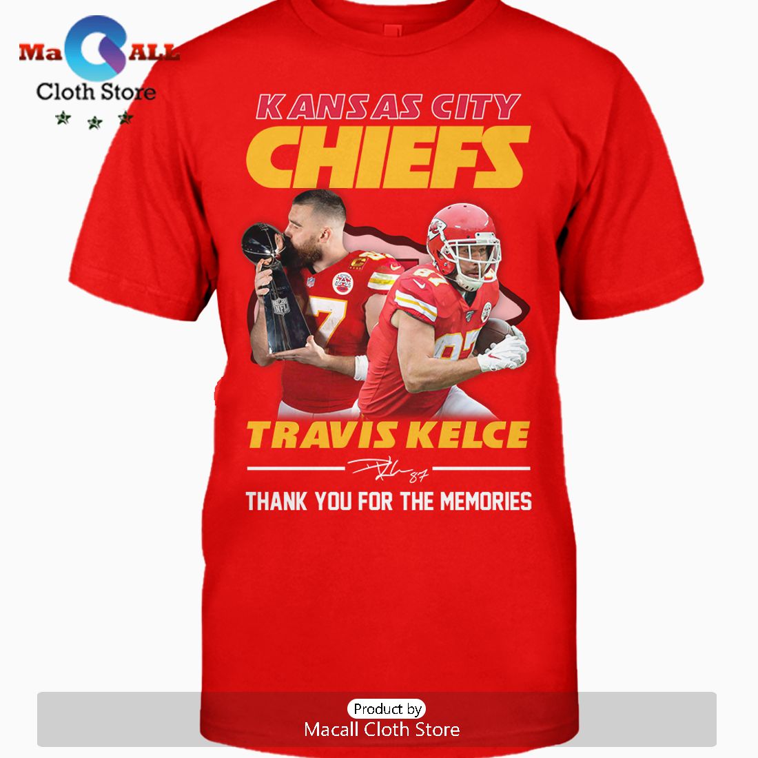 Kansas City Chiefs Patrick Mahomes Signatures Memories Crew Neck T-Shirt