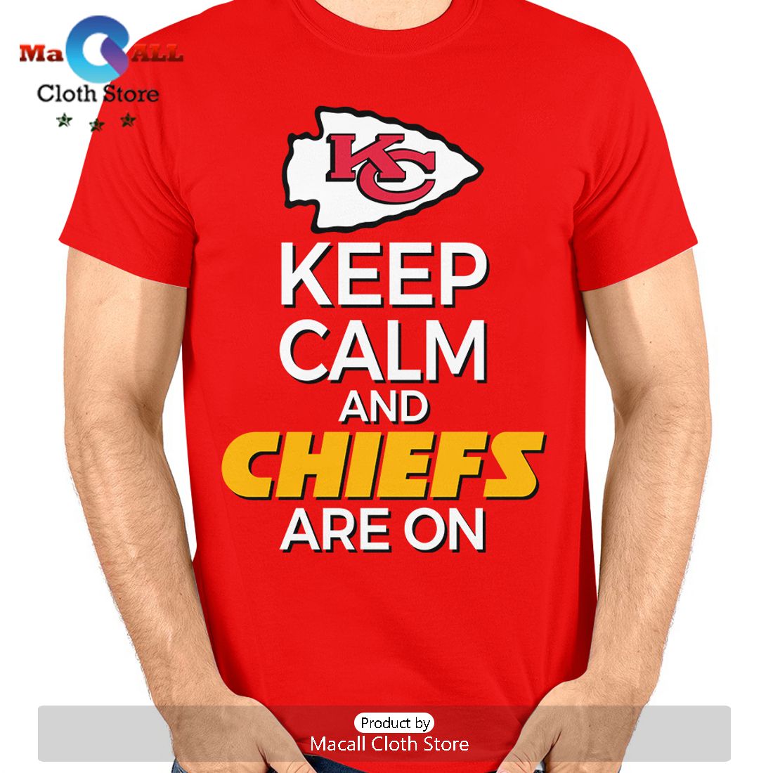 Keep Calm And Chiefs Are On Crew Neck T-Shirt
