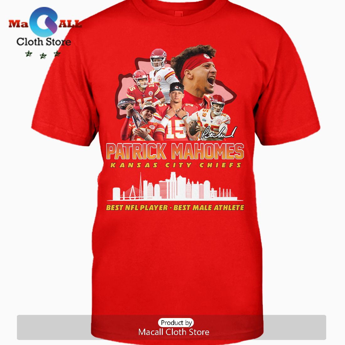 Patrick Mahomes Kansas City Chiefs Signatures Crew Neck T-Shirt