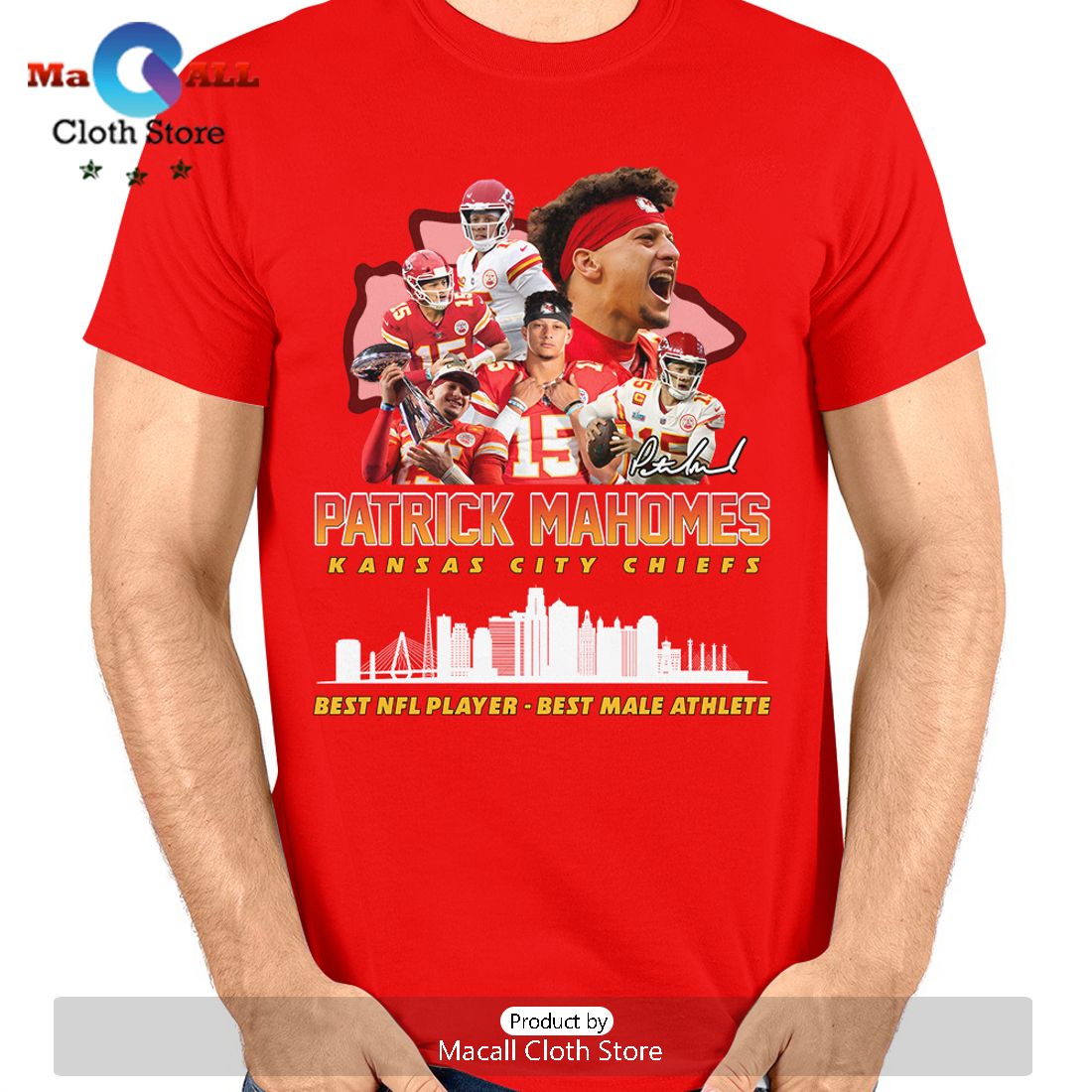 Patrick Mahomes Kansas City Chiefs Signatures Crew Neck T-Shirt