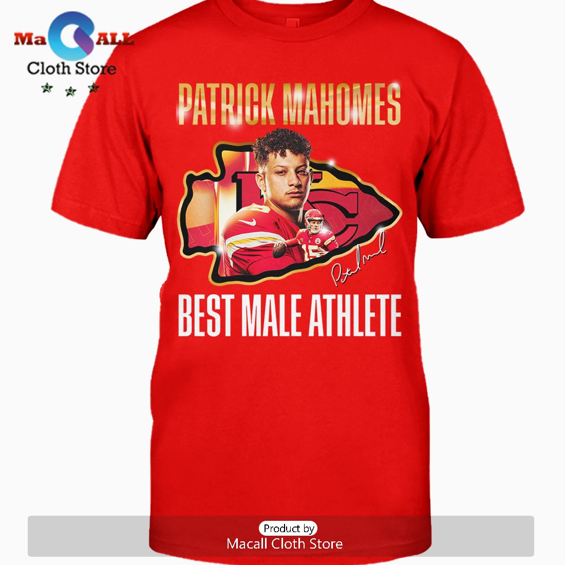 Patrick Mahomes Signatures Best NFL Players Crew Neck T-Shirt