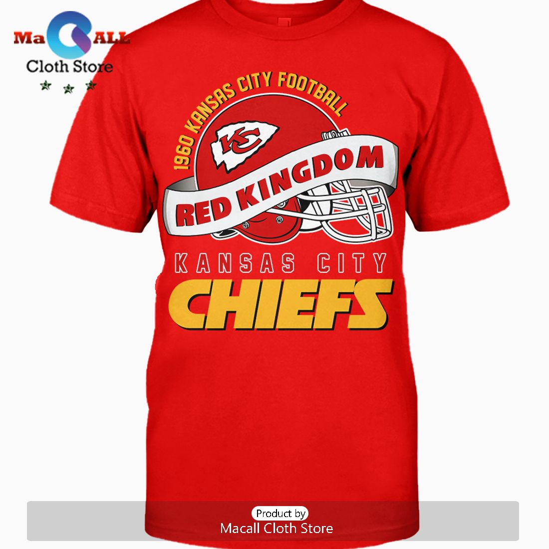 Red Kingdom Kansas City Chiefs Football Crew Neck T-Shirt