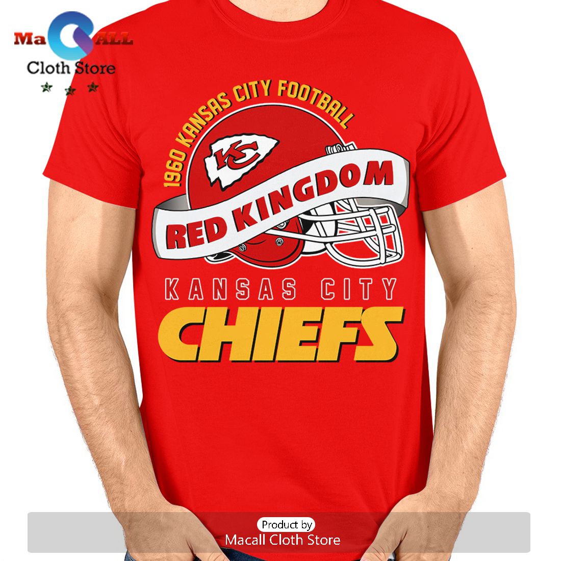 Red Kingdom Kansas City Chiefs Football Crew Neck T-Shirt