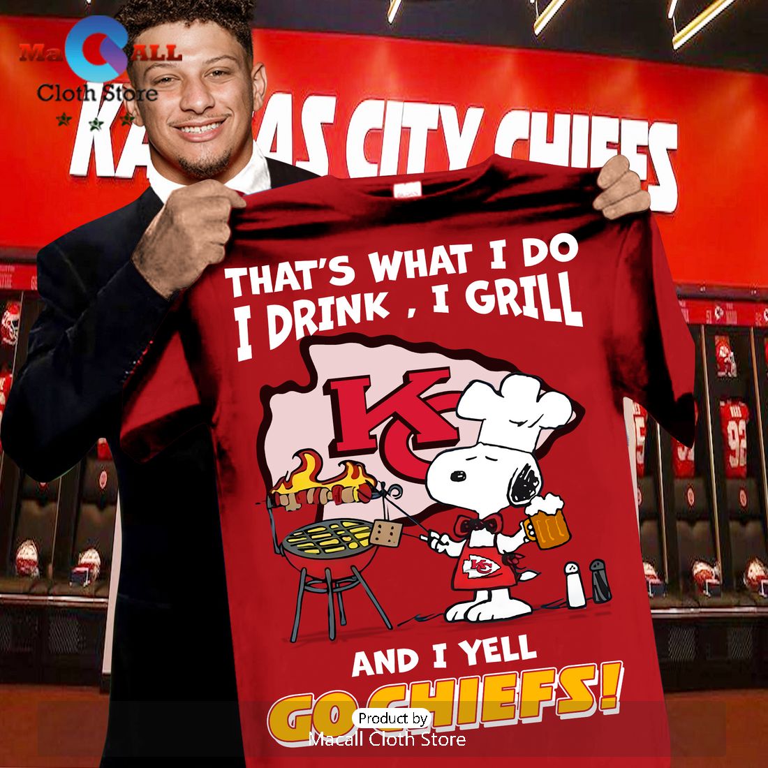 That’s What I Do I Drink I Grill Snoopy Go Chiefs Crew Neck T-Shirt