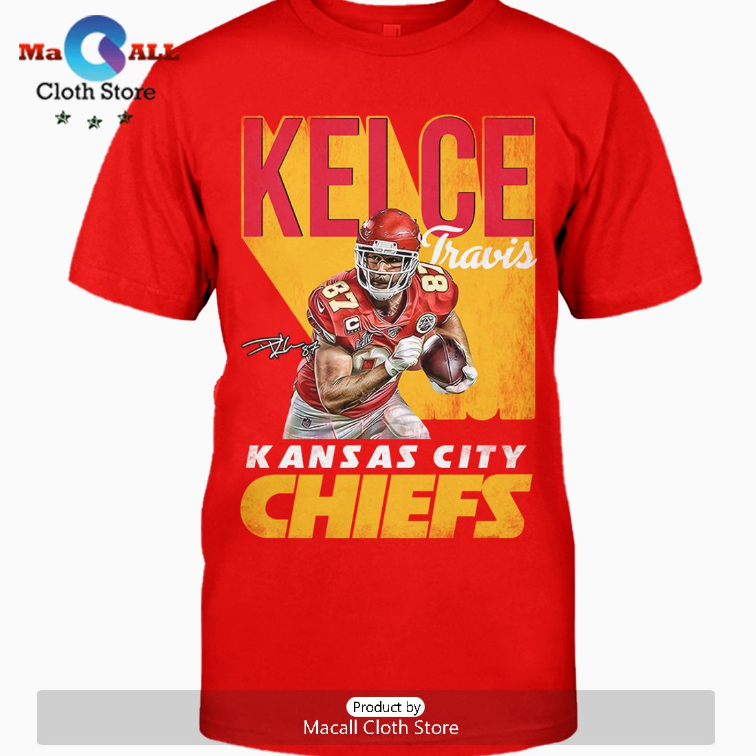 Travis Kelce Kansas City Chiefs Signatures Crew Neck T-Shirt