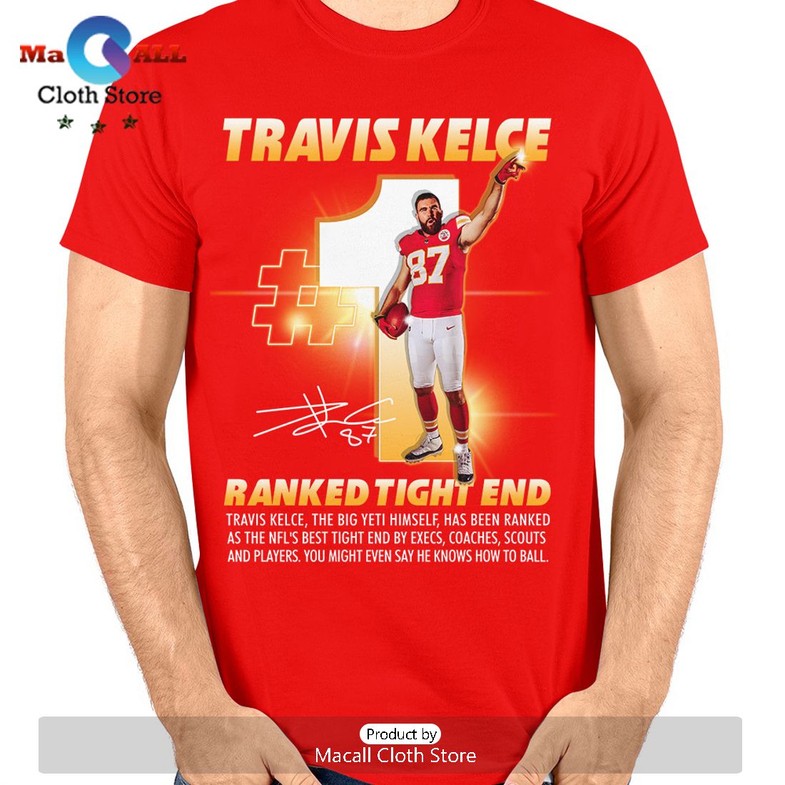 Travis Kelce Ranked Tight End Signatures Crew Neck T-Shirt