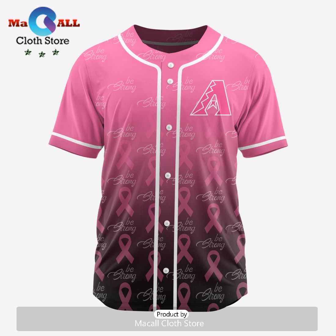 MLB Arizona Diamondbacks Pink Design Fight Breast Cancer Baseball Jersey