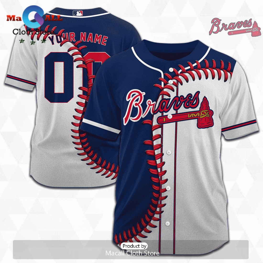 MLB Atlanta Braves Personalized Mix Baseball Jersey