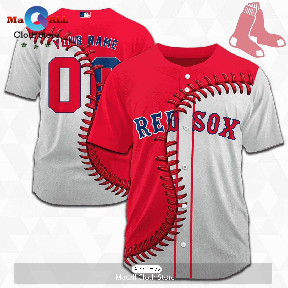 MLB Boston Red Sox Personalized Mix Baseball Jersey