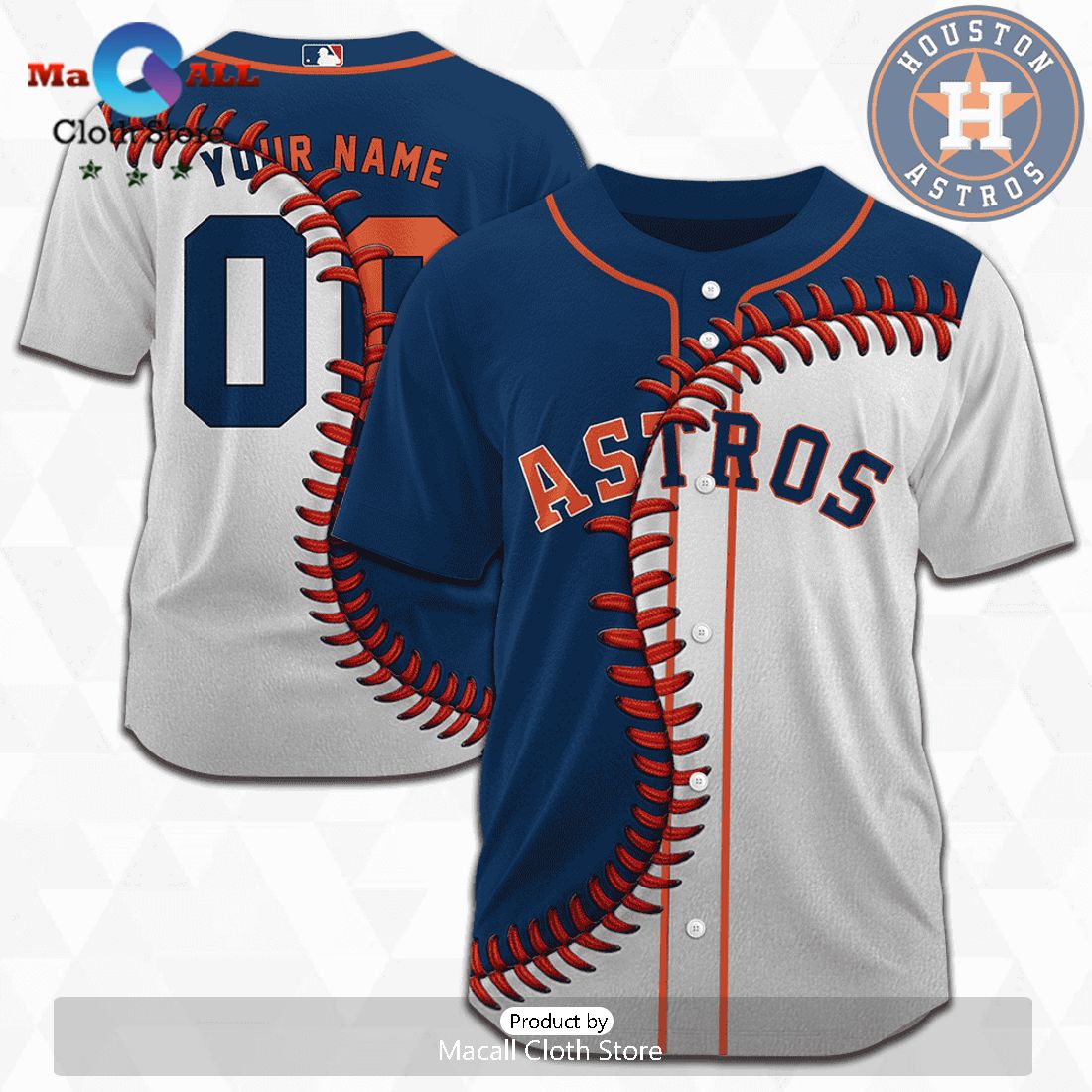 MLB Houston Astros Personalized Mix Baseball Jersey