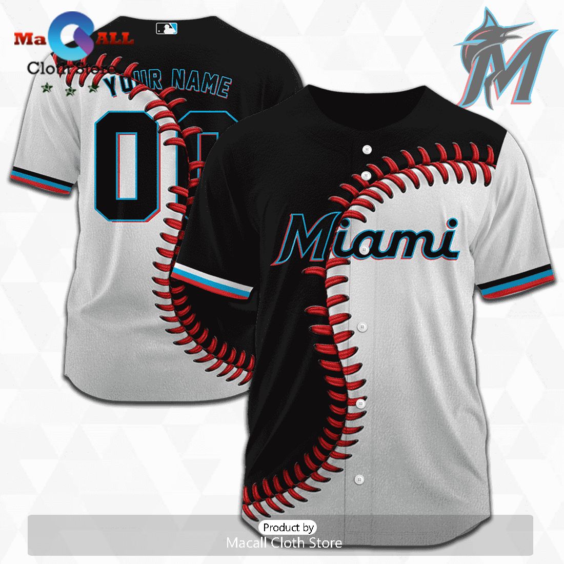 MLB Miami Marlins Personalized Mix Baseball Jersey