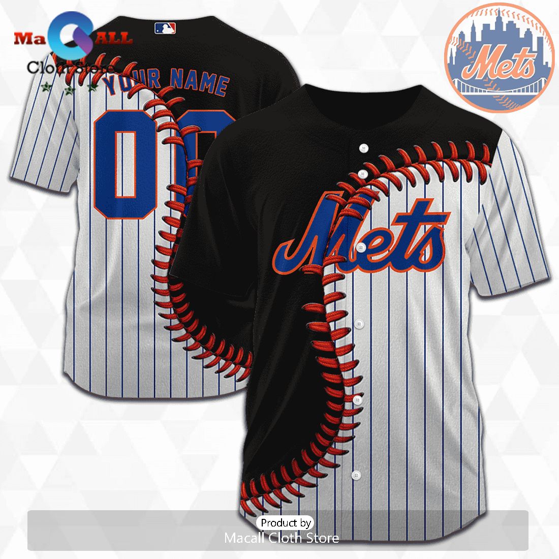MLB New York Mets Personalized Mix Baseball Jersey