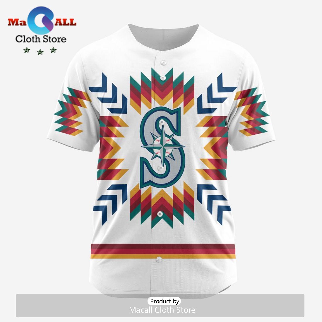 MLB Seattle Mariners Special Native Design Baseball Jersey