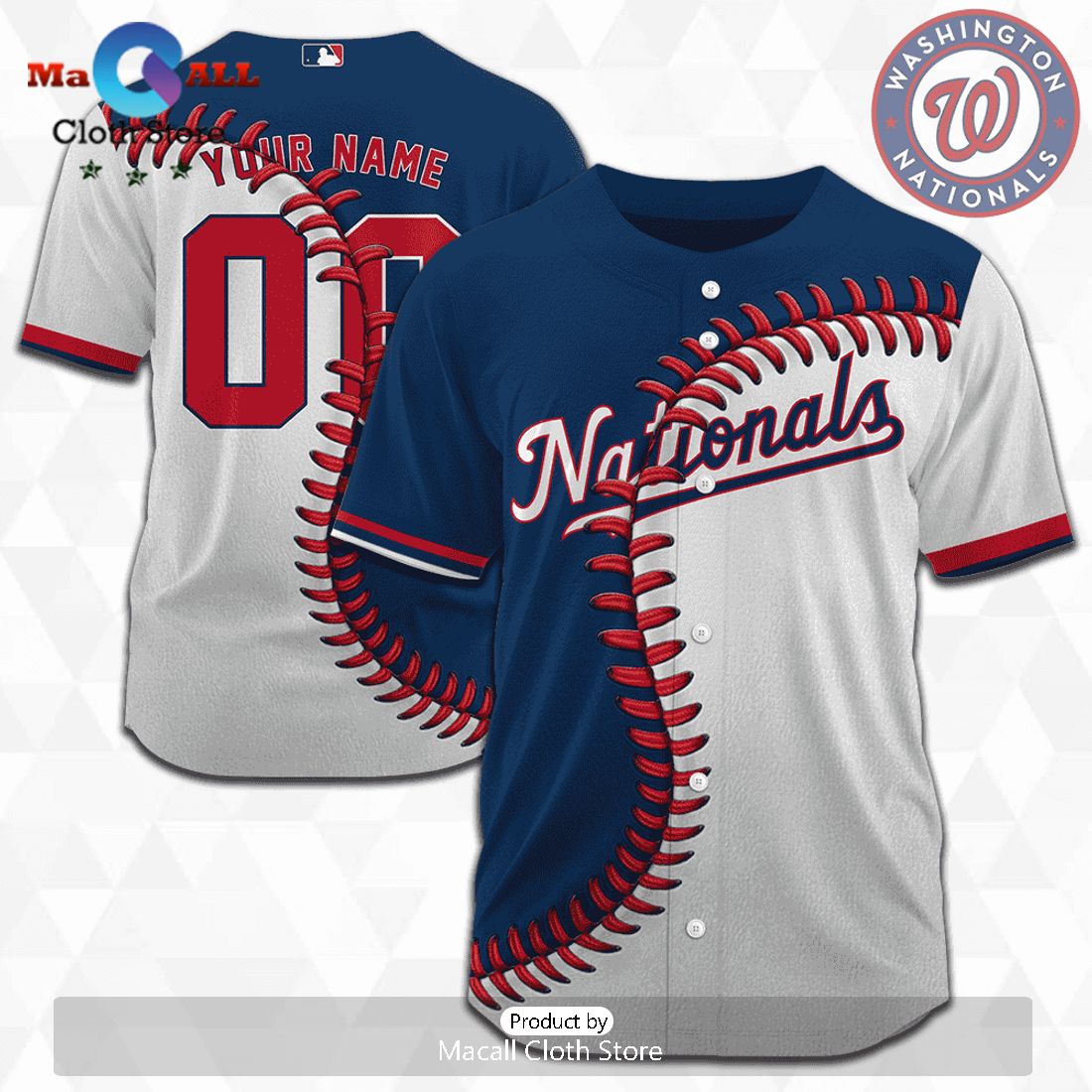 MLB Washington Nationals Personalized Mix Baseball Jersey