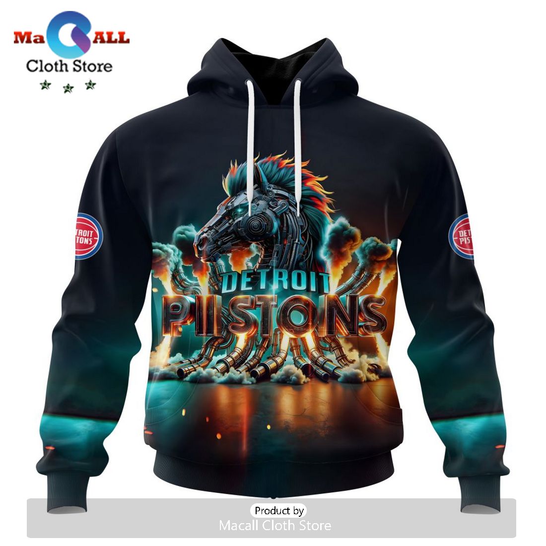 Detroit Pistons Special Realistic Team Hoodie