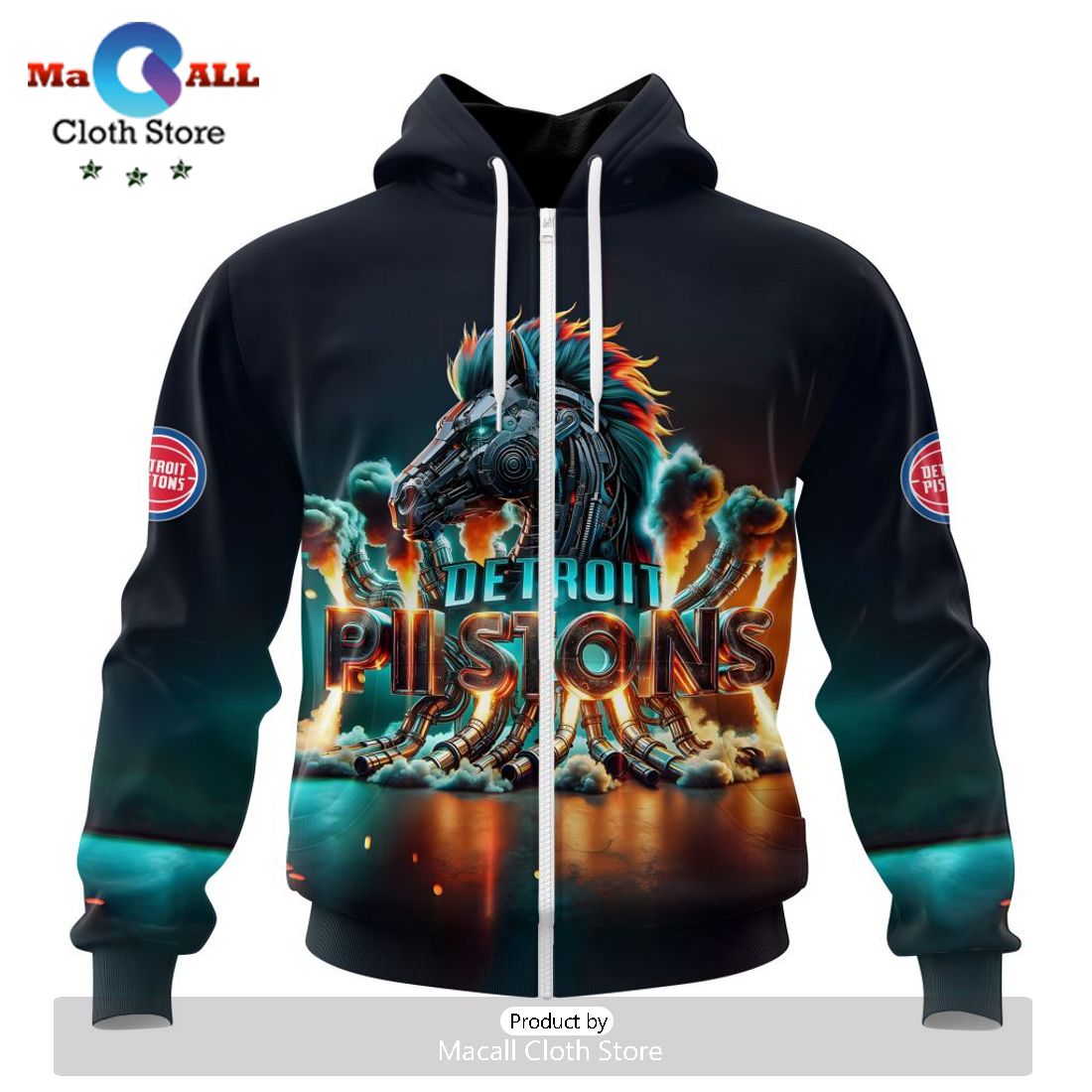 Detroit Pistons Special Realistic Team Hoodie