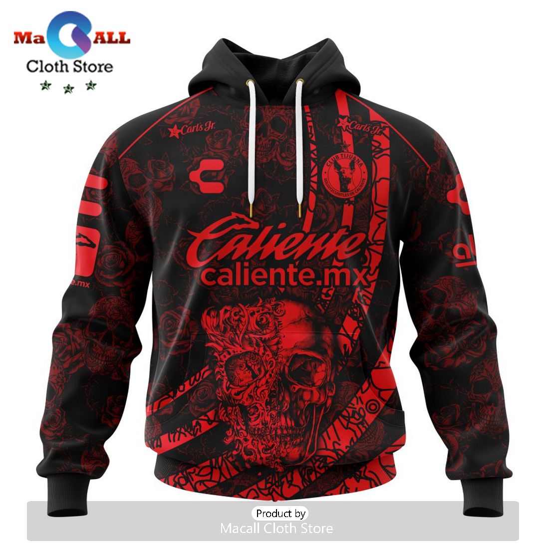 LIGA MX Club Tijuana Special Home Dia De Muertos Hoodie LIGA MX Club Tijuana Special Home Dia De Muertos Hoodie