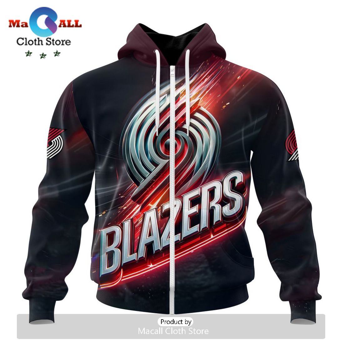Portland Trail Blazers Special Realistic Team Hoodie
